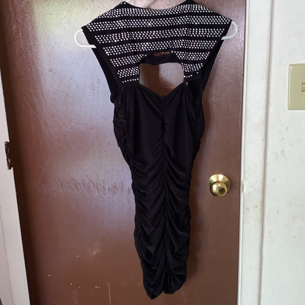 Women’s black dress with silver sequence on the front and back shoulder area - Picture 4 of 4